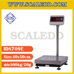 เครื่องชั่งน้ำหนักดิจิตอล IDS709E พิกัด 300kg ค่าละเอียด 20g ยี่ห้อ SDS รุ่น IDS709E ขนาดแท่น 40x50cm.