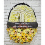 พวงหรีดดอกไม้สด ( Size L )