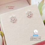 ต่างหูเงินแท้92.5% ต่างหูจิ๋ว ลายดอกไม้ประดับเพชร cz งานน่ารักๆ มี 3 แบบให้เลือกค่ะ (เรือนเงินแท้)