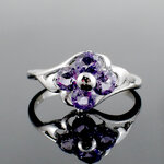 แหวนเงินแท้ราคาถูกชุบทองคำขาว แอมิทิสต์แท้ 1.32 กะรัต งานประณีตสวยงาม สั่งผลิตค่ะ