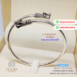 กำไลเงินแท้92.5% หัวมังกร-งานรมดำ กำไลแบบโปร่ง มีหลาย size ให้เลือก(เนื้อเงินแท้)