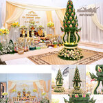 เครื่องบวชดอกไม้ประดิษฐ์ • บายศรีทำขวัญนาค • แบคดรอปเครื่องตั้ง