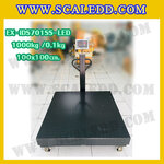 เครื่องชั่งน้ำหนักดิจิตอลพร้อมล้อ1ตัน เครื่องชั่งตั้งพื้นพร้อมล้อ1000กิโล เครื่องชั่งพร้อมล้อ1000kg ตาชั่งตั้งพื้น1ตัน ความละเอียด 0.1kg ประกอบกับหัวอ่านยี่ห้อ SDS รุ่น IDS701SS-LED ขนาดแท่น 100x100Cm. พร้อมที่จับเข็นเพื่อง่ายต่อการเคลื่อนย้าย