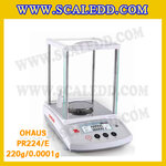 เครื่องชั่ง220กรัม เครื่องชั่งน้ำหนัก220x0.0001g เครื่องชั่งละเอียดสูง220กรัม เครื่องเครื่องชั่งทศนิยม 4 ตำแหน่ง ตาชั่งดิจิตอล220g พิกัดน้ำหนัก 220g ความละเอียด 0.0001g ยี่ห้อ OHAUS รุ่น PR224/E
