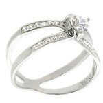 แหวนหญิงเงินแท้ราคาถูกชุบทองคำขาว เพชรCZรวม 0.96 กะรัต ทุกไซส์ งานประณีตสวยงาม พร้อมส่งและสั่งผลิตค่ะ