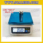 เครื่องชั่งน้ำหนักดิจิตอล พิกัดน้ำหนัก 3กิโลกรัม ยี่ห้อ CAS รุ่น SW-II ความละเอียด 0.1g (เครื่องชั่งผ่านตรวจรับรองจากสำนักชั่งตวงวัด)