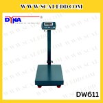เครื่องชั่งดิจิตอลตั้งพื้น(แบบเสาพับเก็บได้) เครื่องชั่ง150kg ตาชั่งตั้งพื้น150kg พิกัด 150kg ค่าละเอียด 20g แท่นชั่งฝาครอบเหล็กลาย ขนาด 30x40cm. ยี่ห้อ Dynaweight รุ่น DW611