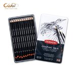 Derwent Graphic Pencils, Set of 12 (H - 9B)