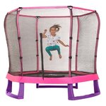 แทรมโพลีนขนาดใหญ่ Plum Junior Jumper Springsafe Children's Trampoline and Enclosure - Pink & Purple 7 ฟุต