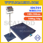 เครื่องชั่ง500kg ยี่ห้อ SDS รุ่น IDS701-WIRELESS ขนาดแท่น 100x100 ตาชั่งดิจิตอล500kg พิกัดน้ำหนัก 500kg ค่าละเอียด 50g