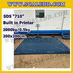 เครื่องชั่งตั้งพื้นพร้อมปริ้นเตอร์ในตัว เครื่องชั่งน้ำหนัก3ตัน เครื่องชั่งน้ำหนักตั้งพื้น3000กิโลกรัม ตาชั่ง3ตัน พิกัด 3000kg ความละเอียด 0.5kg ขนาดแท่นชั่ง 200*200cm ยี่ห้อ SDS รุ่น IDS710-Built in Thermal Printer