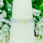 แหวนเพชรแฟนซีสีเหลือง สีอมตะ สีสวยสีชัด งานสวยมาก งานนอกนำเข้า