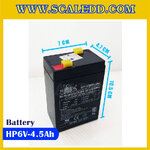 แบตเตอรี่เครื่องชั่ง6V 4.5Ah แบตเตอรี่อะไหล่เครื่องชั่ง แบตหน้าจอเครื่องชั่ง แบตเตอรีแบบแห้งสำหรับหัวอ่านเครื่องชั่ง HIPOW Battery 6V 4.5Ah