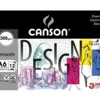 สมุดสีน้ำCanson(ปกDesign) A6มาตรฐาน 300g 12sht ผิวเรียบ