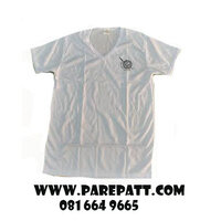 เสื้อยืดคอวี สกรีนตราตำรวจ ราคา 130 บาท