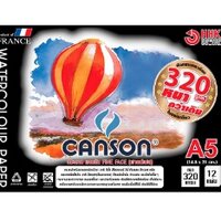 สมุดสีน้ำCanson(ปกดำ) A5 320g 12sht ผิวหยาบ