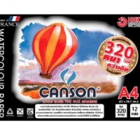 สมุดสีน้ำCanson(ปกดำ) A4 320g 12sht ผิวหยาบ