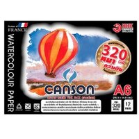 สมุดสีน้ำCanson(ปกดำ) A6 320g 12sht ผิวหยาบ