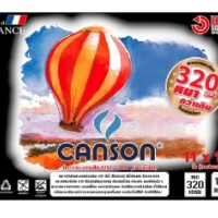 สมุดสีน้ำCanson(ปกดำ) 11"x15" ใกล้เคียงA3 320g 12sht ผิวหยาบ