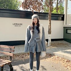 ชุดเซ็ทเสื้อกระโปรงไหมพรม Cloudy More Knit Set มี 2 สี