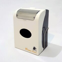 กล่องทิชชู่ป๊อบอัพทรงตั้ง PB-824 สีขาว/เทา