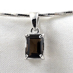 จี้เงินแท้ราคาถูกชุบทองคำขาว ฝังพลอยแท้สโมกกี้ควอทซ์ งานประณีตสวยงาม สั่งผลิตค่ะ