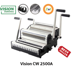 เครื่องเข้าเล่ม 2 in 1 สันขดลวดและสันกระดูกงู Vision CW2500A (ราคารวมภาษี) บริการหลังการขาย