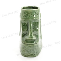 ( 1 ใบ )แก้วมักเซรามิค TIKI MOAI 740 มล. TK045