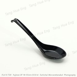 (1โหล)ช้อนด้ามงอ SP205 ตราซุปเปอร์แวร์ สีดำ