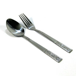 1 โหล ช้อนคาว + ส้อมคาว ลายปลายตัด ตราจากัวร์ 707/3