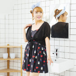 ชุดว่ายน้ำคนอ้วนวันพีชไซส์ 4xl รอบอก 36-42