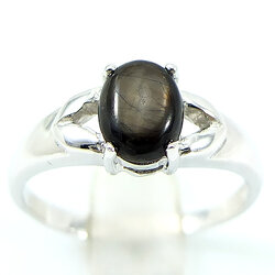 แหวนเงินแท้ราคาถูกชุบทองคำขาว สตาร์แซฟไฟร์แท้ 1.60 กะรัต งานประณีตสวยงาม สั่งผลิตค่ะ