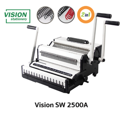 เครื่องเข้าเล่ม 2 in 1 สันขดลวดและสันเกลียว Vision CW2500A (ราคารวมภาษี) บริการหลังการขาย