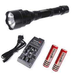 ไฟฉาย LED TrustFire T1 1600LM Cree XM-L T6 ( ใช้ถ่าน 2 ก้อน ) + ที่ชาร์ตถ่าน + ถ่านชาร์ต 2 ก้อน