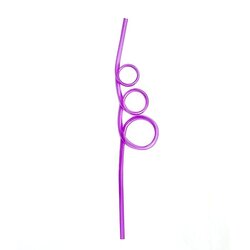 หลอดแฟนซี PVC 5 มิล ยาว 25 ซม. รูป 3 วงกลม ( แพ็คละ 12 ชิ้น )