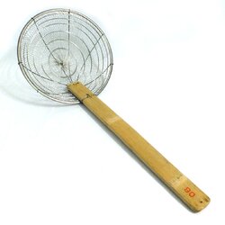 กระชอนตักของทอดสเตนเลส ด้ามไม้ ขนาด 12 นิ้ว