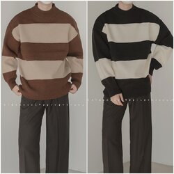 เสื้อไหมพรมลายแถบ oversize - XL / 2XL / 3XL