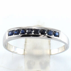 แหวนเงินแท้ราคาถูกชุบทองคำขาว ไพลินแท้ 0.48 กะรัต งานประณีตสวยงาม สั่งผลิตค่ะ