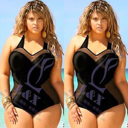 ชุดว่ายน้ำคนอ้วน 3xl สีดำ ผูกคอ รอบอก 36-42 เอว 28-34 สะโพก 36-42 นิ้วค่ะ เนื้อผ้าดีงานสวยค่ะ