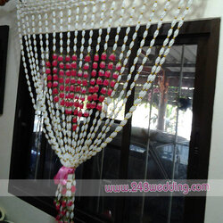 ม่านหน้าต่างดอกรัก รูปหัวใจ