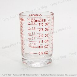 ถ้วยตวงแก้ว ขนาด 3 ออนซ์ ขีดสีแดง