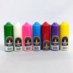 เทียนกลม 20 หุน 6 นิ้ว คละสี