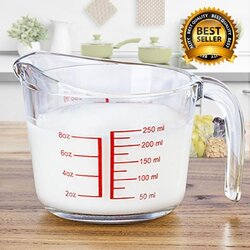 ถ้วยตวงแก้ว 250 มล. / 8 ออนซ์ ขีดแดง