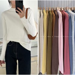 เสื้อไหมพรมญี่ปุ่นคอปีนถักแนวตั้ง มี 8 สี