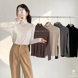 Base Layer เสื้อคอเต่าบุขนกำมะหยี่บาง มี 3 สี