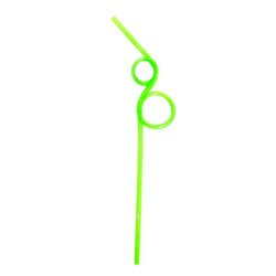 หลอดแฟนซี PVC 5 มิล ยาว 25 ซม. รูป 2 วงกลมบน ( แพ็คละ 12 ชิ้น )