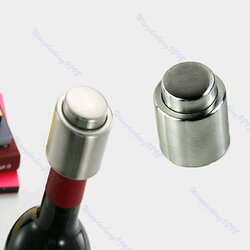 จุกปิดไวน์แดงสเตนเลส New Stainless Steel Reusable Freshen Vacuum Sealed Wine Bottle Stopper