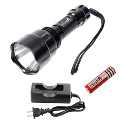 ไฟฉาย LED UltraFire High Power C8 1300LM CREE XM-L-U3 LED พร้อมที่ชาร์ตถ่านและถ่านชาร์ต