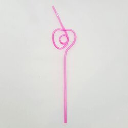 หลอด PVC หัวใจชมพู ( แพ็คละ 12 ชิ้น )