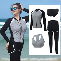 ชุดว่ายน้ำไซส์ใหญ่กัน uv ไซส์ 5xl เซต 5 ชิ้น มีเสื้อแขนยาว บรา บิกินี่ กางเกงขาสั้นและกางเกงขายาว บราอก 40-46 ขาสั้น เอว 34-40 สะโพก 42-50 ขายาว เอว 34-42 สะโพก 44-54 เสื้อตัวนอก อก 42-50 นิ้ว กางเกงขาสั้นยาว 12 นิ้วค่ะ แบบสวยคุ้มสุดๆจ้า